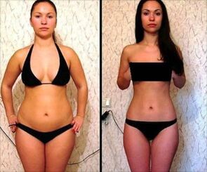 Dievča pred a po 5-dňovej diéte s vodným melónom